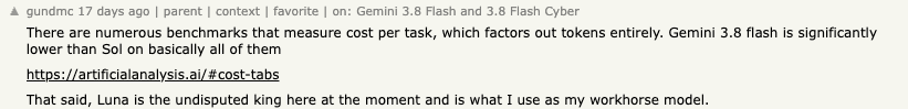 Hacker News 上 gundmc 讨论每任务成本的评论