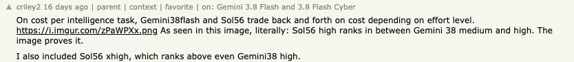 Hacker News 上 criley2 比较不同 effort 成本的评论