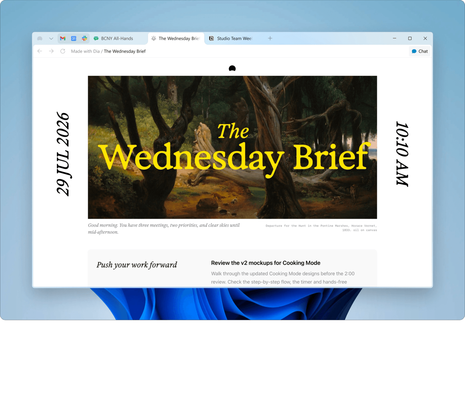 Dia Browser running on Windows 11 with native desktop interface