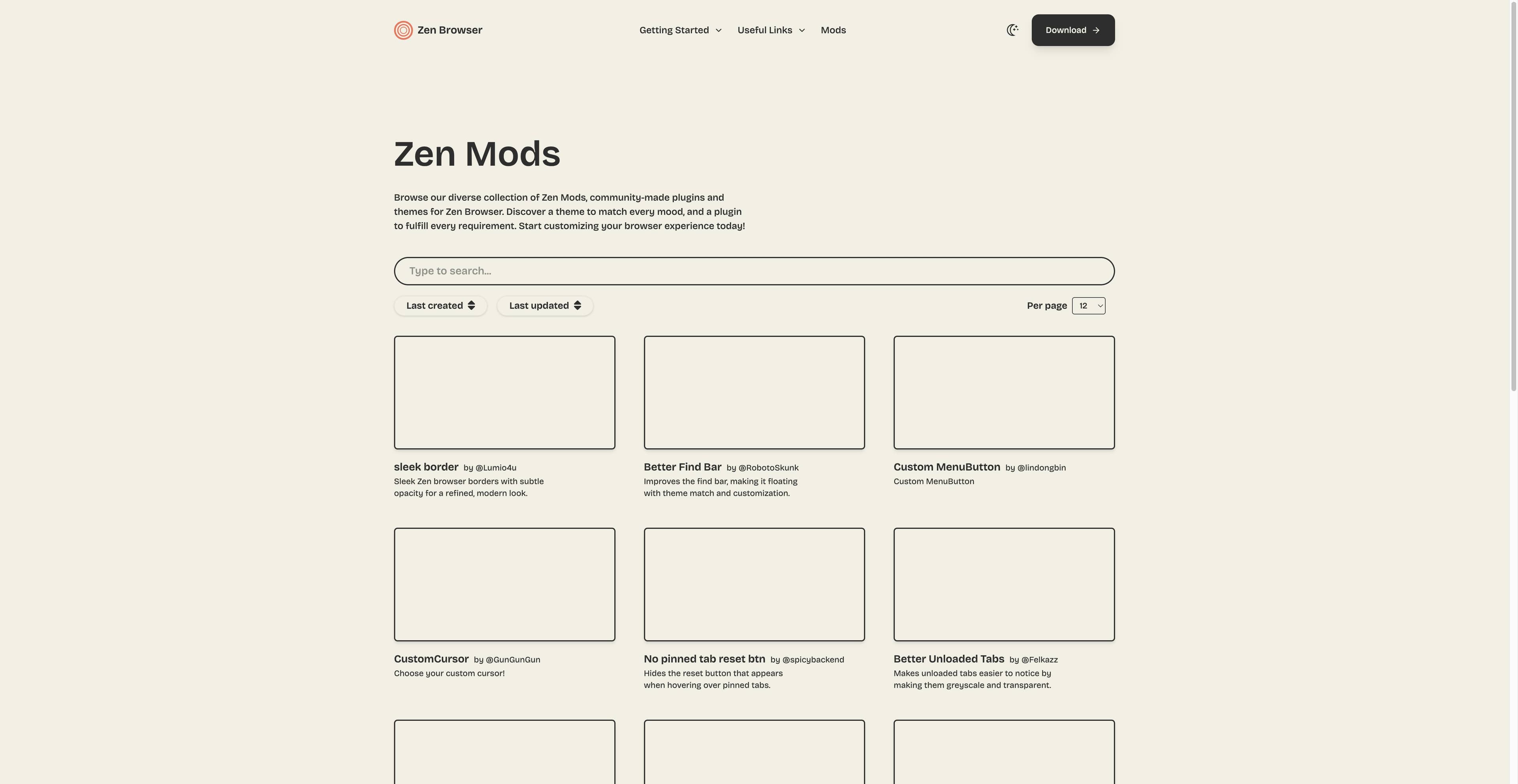 Zen Mods ストア画面（コミュニティ製テーマと UI カスタマイズ）