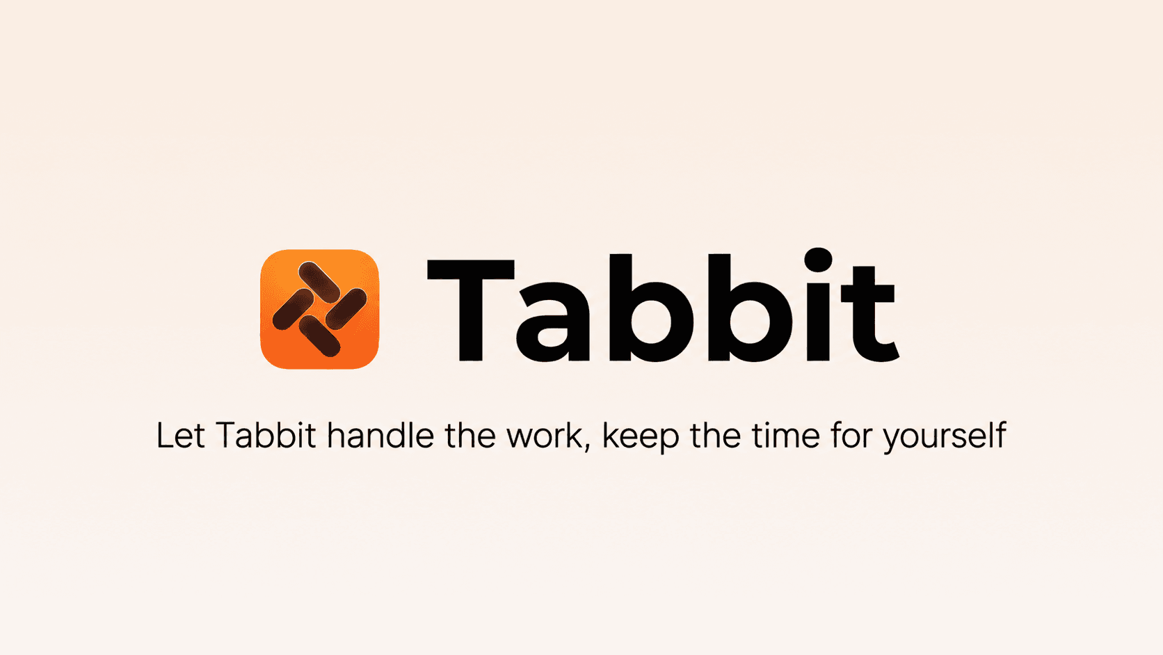 Logo do Tabbit e a frase Let Tabbit handle the work, keep the time for yourself