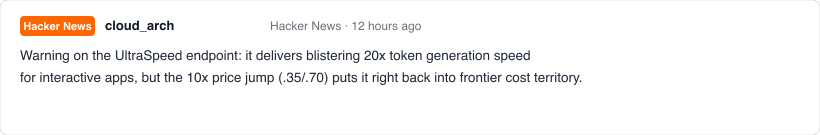 Hacker News 用户 cloud_arch 讨论 UltraSpeed 费率