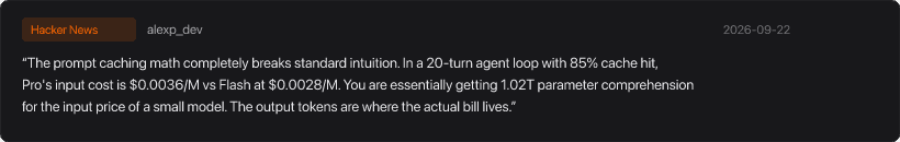 Hacker News 用户 alexp_dev 讨论多轮 Agent 下的前缀缓存平价