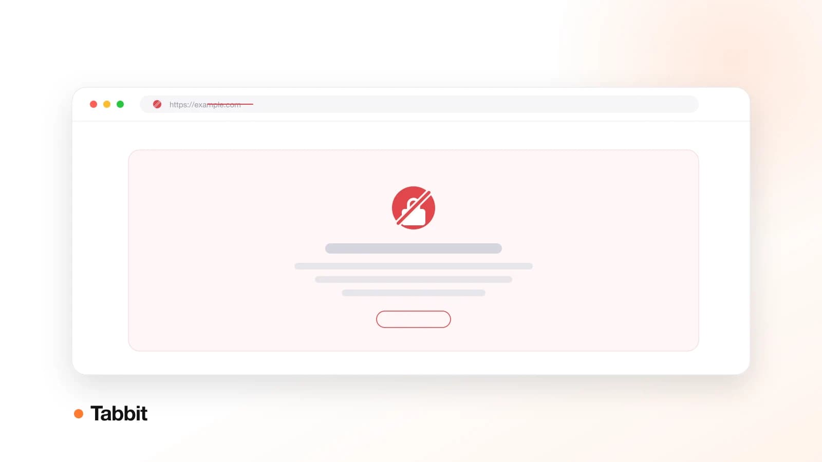 Uma barra de endereços com o cadeado cortado e um painel vermelho de aviso "Sua conexão não é particular" logo abaixo