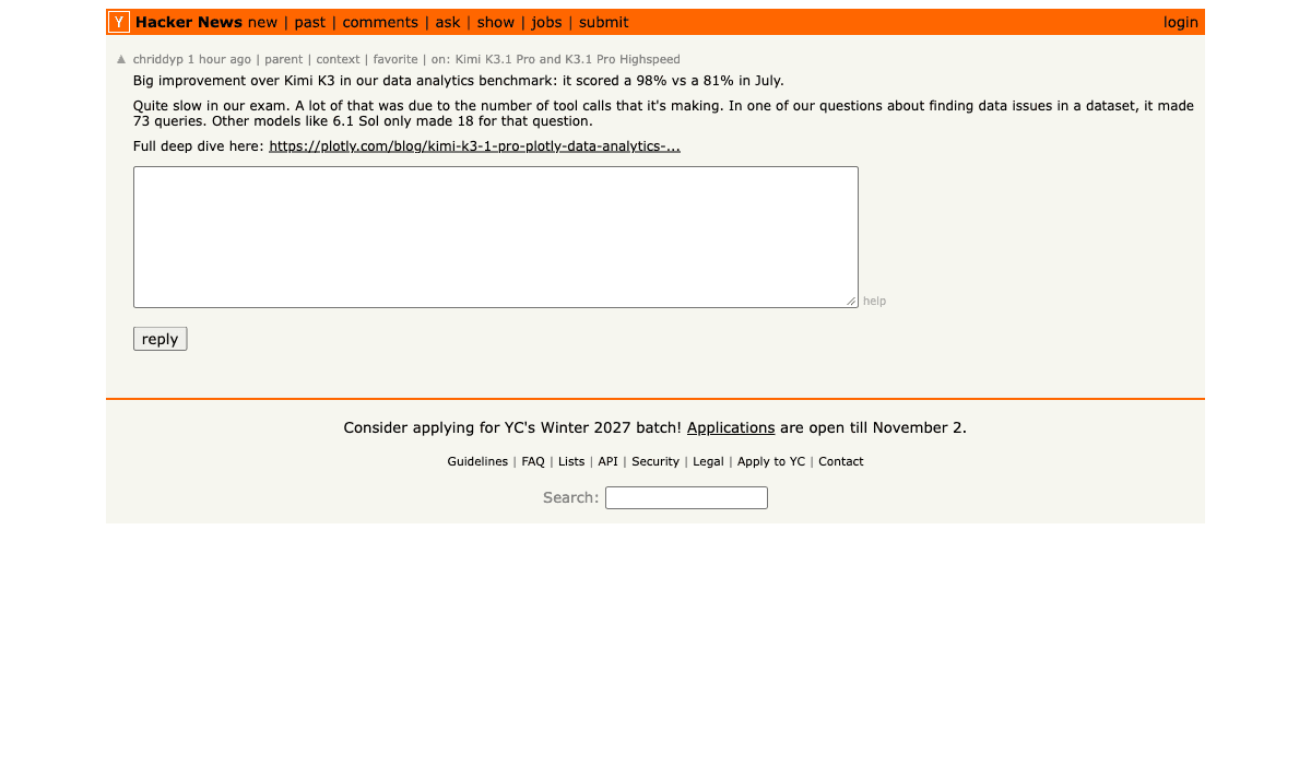 chriddyp 在 Hacker News 讨论数据分析质量、速度与过多查询。