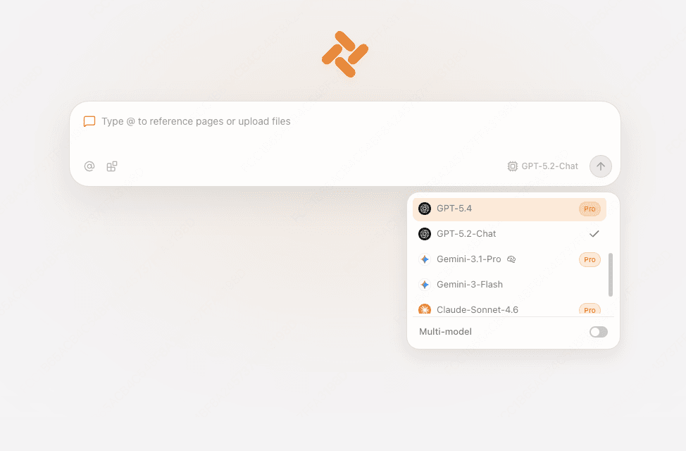 Tabbit new tab with an AI model picker open