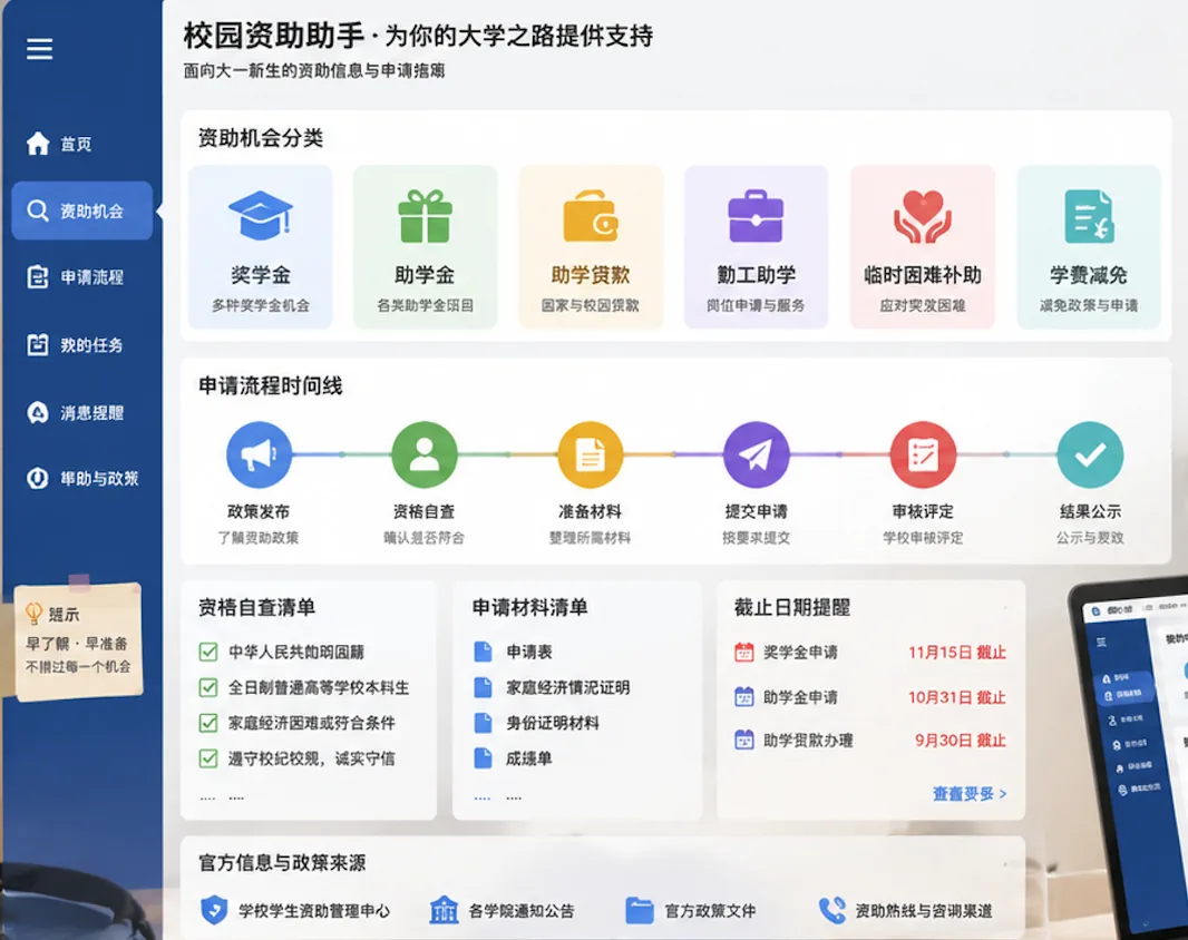 奖助学金政策，先判断自己能申什么封面
